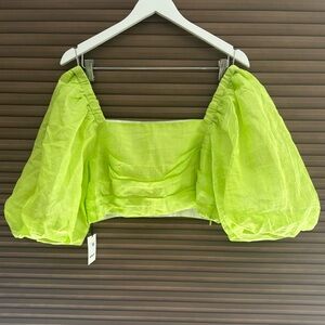 Sandro Lime Green Statement Blouse